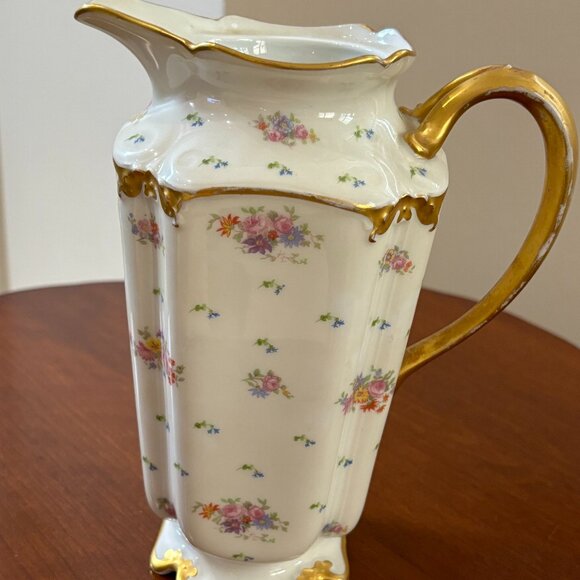 Vintage Goa France Floral Pitcher Limoges - Picture 2 of 11